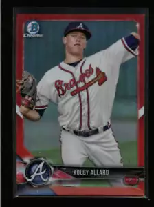 KOLBY ALLARD 2018 BOWMAN CHROME #BCP28 ROOKIE RED REFRACTOR #4/5 FC3874 - Picture 1 of 2