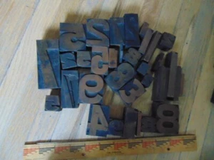 33 pieces of copper faced type- numbers- different fonts and sizes - Picture 1 of 4