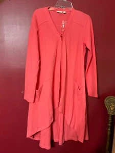 Logo Lounge Lori Goldstein Waffle Knit Open Front Cascading Cardigan S nwt orang - Picture 1 of 7