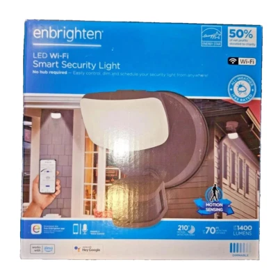 Enbrighten 210-Degree  Bronze 1-Head Motion-Activated Smart Security Flood Light - Image 1 of 2
