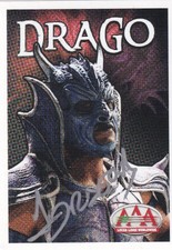 Drago Signed 2019 Panini Lucha Libre AAA Album Stickers Card #74 BAS COA MLW