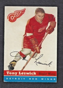 1954 Topps #45 Tony Leswick Vintage Detroit Red Wings NHL Hockey 1954-55 - Picture 1 of 2