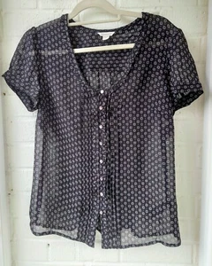 women's size 12black circle print monsoon blouse in very good condition - Picture 1 of 5
