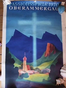 Rare Passionsspiele 1970 Oberammergau Vintage 33"x21" Made In Germany Poster - Bild 1 von 10