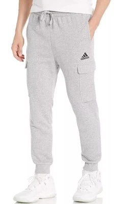 Adidas Men's Gray Essentials Fleece Regular Tapered Cargo Pants Size 2XL New - Image 1 of 4