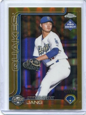 2025 Topps Pro Debut Hyun-Seok Jang Gold Chrome Refractor #48/50 - Quakes - Image 1 of 2