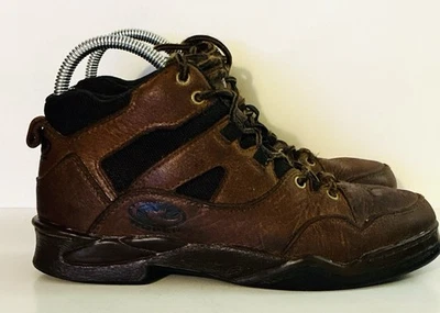 Roper Sz 7 Brn Western Horse Leather Fabric Lace Up Boots-READ - Image 1 of 4