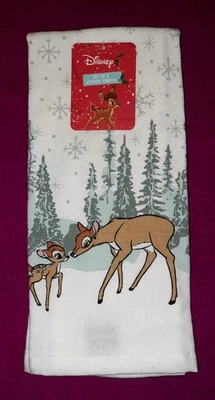 💥Toallas de cocina de Navidad Disney Bambi paquete de 2 Bambi y madre de Bambi con licencia🆕️ Foto 1 de 4