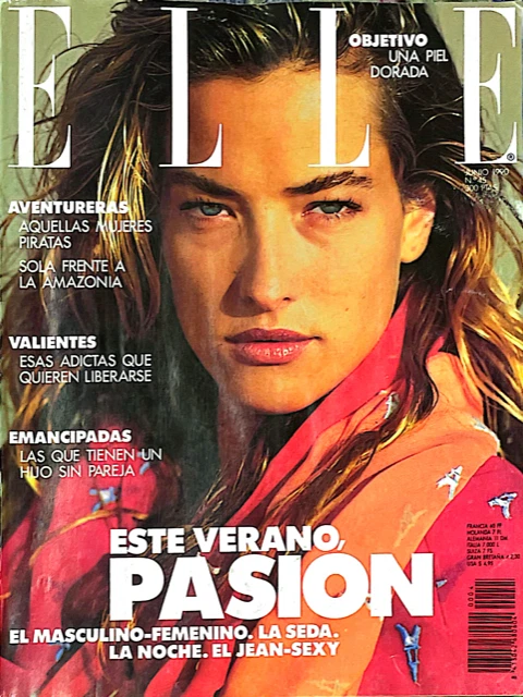 TATJANA PATITZ Eva Herzigova EMMA SJOBERG Lefebure ELLE Magazine Spain June 1990 - Image 1 of 1