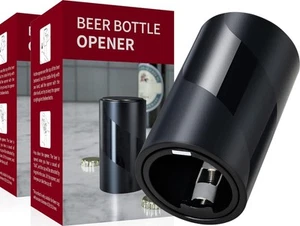 2 PACK Push Down-Pop Off Beer Bottle Opener With Magnetic Cap Catcher No Damage - Picture 1 of 12