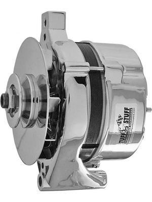 Tuff-Stuff Alternator 100 amp 12V Single V-Belt Pulley Chrome 1-Wire F (7078ND) - Image 1 of 4