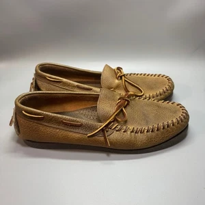 Vintage Polo Ralph Lauren Brown Leather Whipstitched Moccasin Loafers 10D - Picture 1 of 8