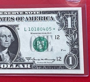 1969A STAR NOTE $1 DOLLAR BILL ( SAN FRANCISCO L ) UNCIRCULATED - Picture 1 of 3