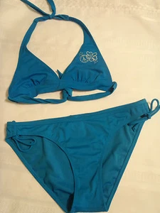 ARIZONA M Swim Halter XL Shirred Side Hipster Bikini Swimsuit NWT Swimwear - Picture 1 of 4