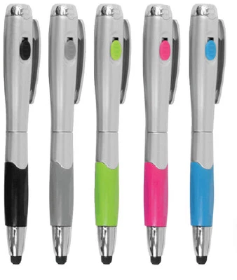 3pc 3-in-1 Capacitive Touch Screen Stylus + Ballpoint Pen + LED Flashlight iPad - Image 1 of 4