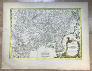 CHINA KOREA 1771 BONNE LATTRE LARGE ANTIQUE MAP OLD COLORS 18TH CENTURY  - Picture 1 of 10