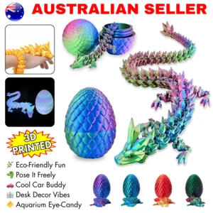 3D Printed Dragon Egg Crystal Dragon Fidget Toys Full Articulated Dragon Gift - Picture 1 of 15