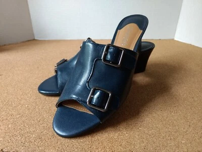 J. Renee Womens Maribeth Black genium Leather Mule Heel 2" Size 8 1/2 M New - Image 1 of 4