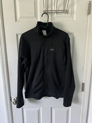 Helly Hansen Jacket Mens Medium Black Full Zip Paramount Windbreaker Small Hole - Image 1 of 4