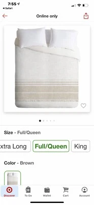 Queen/completo Holli Zollinger Juego de edredón geométrico borla francesa diseño marrón  Foto 1 de 4