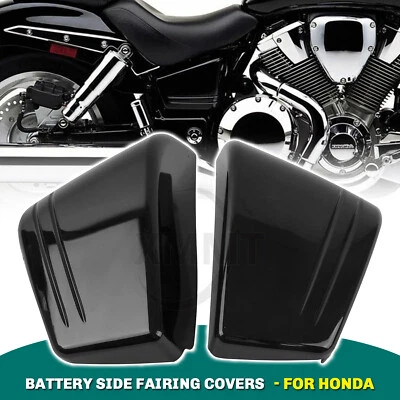 Vivid Black ABS Fairing Battery Side Covers For Honda VTX1800C2 VTX1800C3 2006 Foto 1 de 4