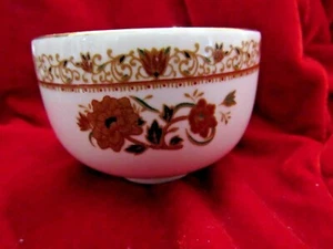 Tatung Pottery Small Bowl Gold Rim, Red Flowers Taiwan - Picture 1 of 3