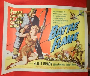 1 Vintage Half Sheet Movie Poster - Battle Flame, 1959, Scott Brady, E. Edwards - Picture 1 of 11
