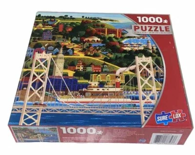 Bridges of San Francisco 1000 Pc Jigsaw Puzzle Sure Lox 27 x 19 New Sealed - Image 1 of 3