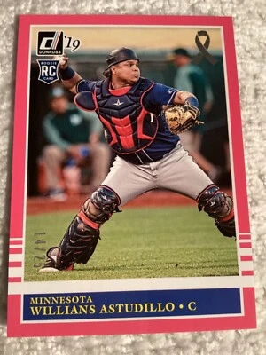2019 Donruss Mother’s Day Pink Ribbon Willians Astudillo #241 Rookie Card RC /25 - Image 1 of 2