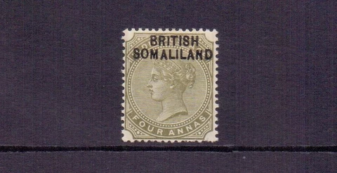 SOMALILAND 1903 4a SLATE-GREEN WITH ' 1 FOR i ' VARIETY SG6a MH CAT £525 Cover