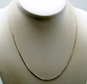 STERLING SILVER BOX CHAIN LINK NECKLACE 18.0" #F177 - Picture 1 of 3