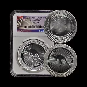 AUSTRALIA. 2016, Dollar, Silver - NGC MS70 - QEII, Red Kangaroo, Perth - Picture 1 of 5