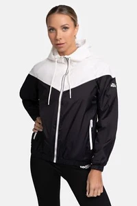 Rompevientos señora LONDON ""Skerray"" | Chaqueta de viento blanca y negra con capucha - Imagen 1 de 4