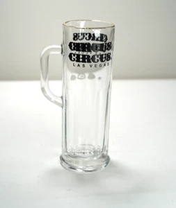 Taza alta de vidrio de cerveza Circus Circus Las Vegas Stein con borde dorado Libbey vintage - Imagen 1 de 5