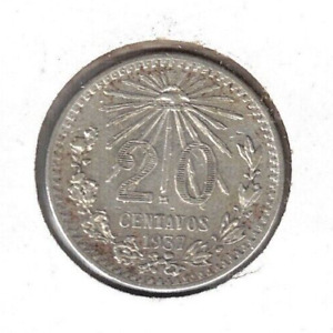 1937 Mexico Circulated Silver Twenty Centavo Coin