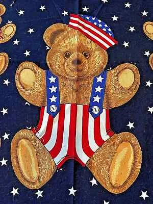 Wamsutta Patriotic Bear贴花棉织物面板标志卡OOP /HTF — 第 1/4 张图片