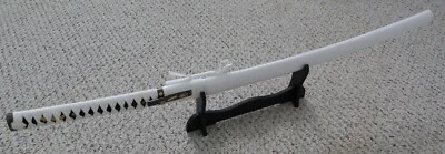 "Katana espada samurai 41"" blanca/dorada navaja afilada lista para la batalla soporte incluido XL" Foto 1 de 4