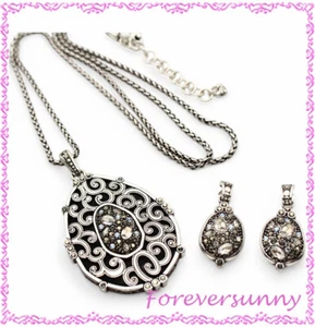 Brighton Elegante Instinto Collar Grande Alambre Francés Pendientes Conjunto Bolsa - Imagen 1 de 7