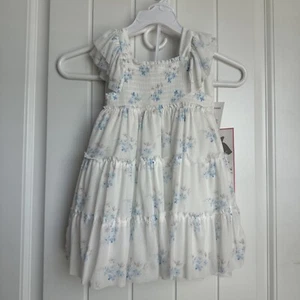 NEW NWT Rare Editions Girls 24 Months Beautiful White Floral Formal Dress - Picture 1 of 5