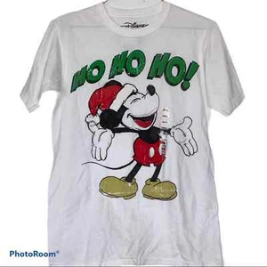 Disney Mickey Pequeño Unisex Ho Ho Ho Santa Sombrero Navidad Manga Corta Camiseta - Imagen 1 de 6