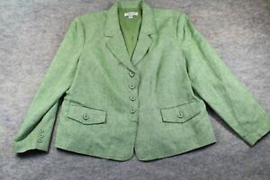 Coldwater Creek Jacket Blazer Size PXL Petite Extra Large Green Button-Up