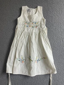 creaciones lizeth girls floral embroidered sleeveless dress size 4 linen - Picture 1 of 5