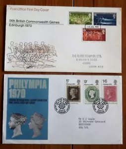 QEII - 1970 - Commonwealth Games & Philympia 1970 FDCs - VGC - Picture 1 of 1