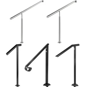 VEVOR Stair Handrail 1-3 Steps Railing Step Hand Rail Steel/ Metal for Porch - Picture 1 of 62