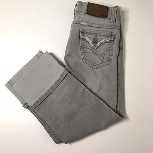 Foxy Capri 3/4 Jeans Womens W28 L23 Grey Wash Distressed Low Rise Y2K - Picture 1 of 21
