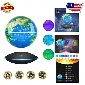 Magnetic Levitation Floating Globe - 6 Inch Rotating Night Light & Touch Control - Picture 1 of 8