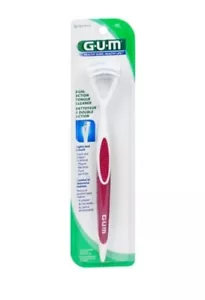 SUNSTAR GUM 760RB Dual Action Tongue Cleaner Brush and Scraper Dental Tool👅 - Picture 1 of 4