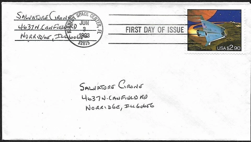 USA 1993 FIRST DAY COVER FUTURISTIC SPACE SHUTTLE  - Image 1 of 1