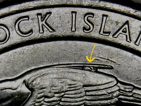 2018-P Block Island ATB Quarter die chip progression (2) coins....... a-34 Cover