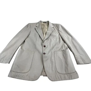 Vtg WFF Designer Series Farah Blazer Mens 44R tan Faux Suede Western Sport Coat - Picture 1 of 11